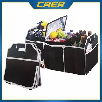 CAER Car Multi-Pocket Trunk Organizer Большая вместительная складная сумка для хранения с 3 отделениями Складная коробка для хранения дома чёрный
