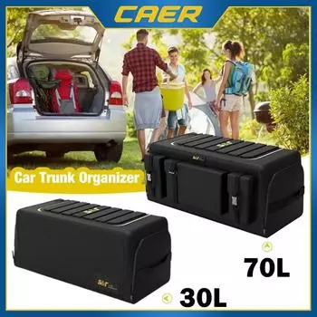 CAER Органайзер для хранения в багажнике автомобиля с крышкой, большой вместимости, складная коробка из ткани Оксфорд, универсальная автомобильная многофункциональная сумка для хранения, инструменты