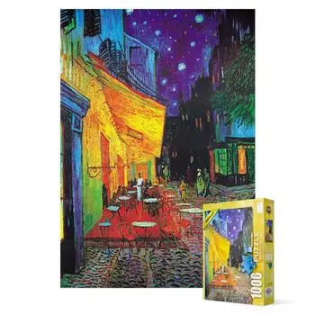 Cafe Terrace at Night [Silver Metal] - 1000 Piece Jigsaw Puzzle, popular Korean puzzle