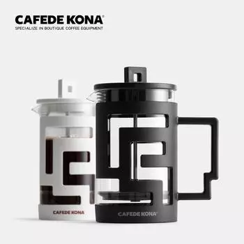 CAFEDE KONA French Press Coffee Press Tea Coffee Maker Glass Coffee Pot High Density Stainless Steel Mesh Heat Resistant Glass