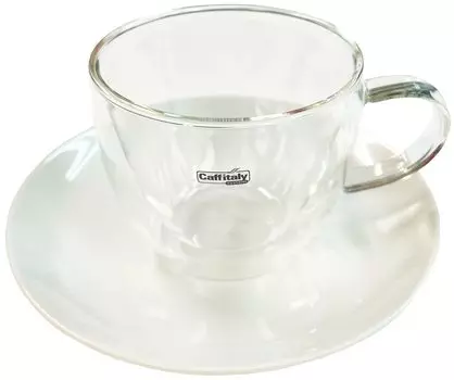 Caffitaly system Чашка для капучино с блюдцем на 2 персоны Clear SpA &