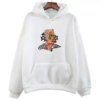 Cage The Elephant Hooded Pop Gothic Hooded Sweatshirt Long sleeved Fleece Retro Clothes Moletom Comfortable Punk Pullovers XS белый