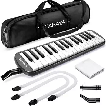 CAHAYA Melodica Keyboard Harmonica 32 Keys Latest Specification Standing Tabletop Handbag Shoulder Melody Piano 32 Keys Multifunctional 2 x Tabletop