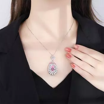 Caibao легкая роскошная подвеска изумруда высокого класса в стиле ретро с каплями воды и бриллиантами, ожерелье Paraiba