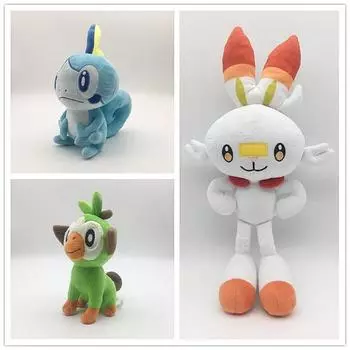Caihezhi милый покемон Grookey Sobble мягкая плюшевая кукла диван-кровать Декор детские игрушки Scorbunny
