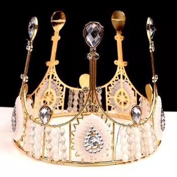 Торт украшение для выпечки свадебная кружевная корона аксессуары на день рождения ретро королева большая круглая тиара