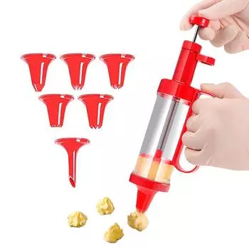 Cake Decorating Gun Cupcake Icing Piping Kit Plastic Cake Decorating Supplies Kit with 6 Piping Tips for Cake Cookies Decoration белый