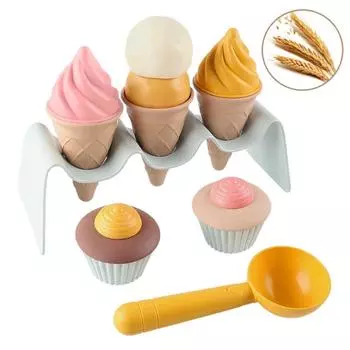 Cake Gourmet Simulation Ice Cream Pretend Play Ice Cream Model Toy Outdoor Beach Toys 1set