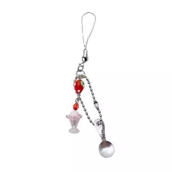 Cake Ice Cream Spoon Fork Pendant Phone Charm Hangings Rope Cute Phone Chain Strap Bag Decoration Keychain Accessories 2
