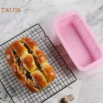 Cake Mold Высокотемпературная устойчивая выпечка Долговечный уникальный квадратный тост хлеб для десерта магазин розовый