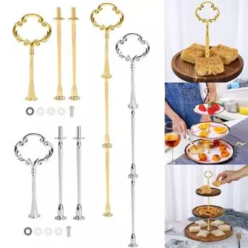 Cake Plate Handle 2 Tier Cake Plate Stand 3 Tier Zinc Alloy Cake Stand Hardware Holder Wedding Party