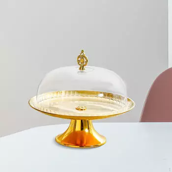 Подставка для торта, поднос, многофункциональная круглая тарелка для демонстрации десертов, закрытое сервировочное блюдо с куполом 23cm
