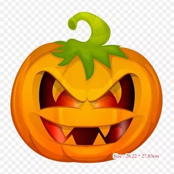 Calabaza Iron on Heat Transfer Printing Vinyl Patches Sticker for Clothes DIY Appliques Washable Patches