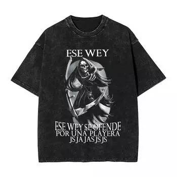 Calacas Chidas Gym Fitness Con Frases Sarcasticas Стираная футболка Мужская Женская Винтажные футболки Топы Повседневная Унисекс S