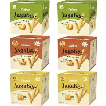 Calbee jagabee Jagabee Масло соевый соус Happy 2 коробки каждого вида, всего 6 коробок (Усусио / / Масло) тип,