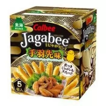 Calbee Jagabee со вкусом куриных крылышек 80 г x 5 x 3 коробки [Tokai Limited] (16г пакеты)