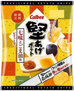 Calbee Kataage Potato со вкусом семи специй и кунжутного масла 60 г х 12 пакетов [Картофель Kataage]