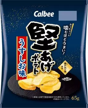 Calbee Kataage Potato со вкусом легкой соли, 65 г x 12 пакетов [Kataage Potato] темно-синий