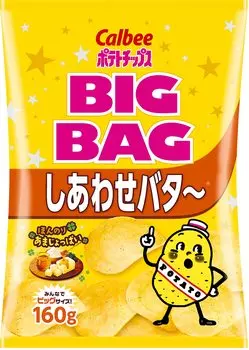 Calbee Potato Chips Big Bag Happy Butter 160g x 12 bags Large Capacity Plenty Party Snacks Snacks [Potato Chips] ~