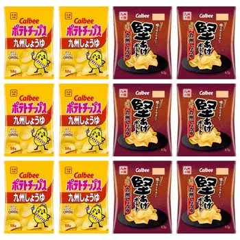 Calbee Potato Kataage Kyushu Soy 6 пакетов Всего 12 пакетов Регистрация Чипсы, Картофель, Соус, каждый, [Торговый знак №. 6662120]