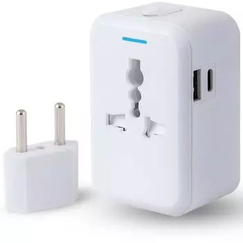 Calches Overseas Conversion Plug совместим со всем миром Министерством торговли и торговли США C Type SE Multi Conversion Plug 2 USB-порта [Одобрено