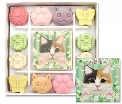 Calico cat Wasanpo Wasanbon Wasanbon сахарные сушеные сладости сушеные сладости японские сладости Sabineko cat cat маленький подарок подарок (1 кусок)