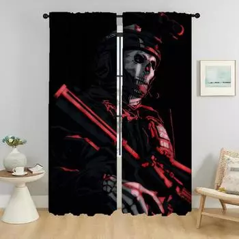 Call of Duty Halloween Decoration Home Interior Шторы для камеры Перегородки Шторы Детская комната Оконные шторы Шторы Living W50xH70cmx2pcs