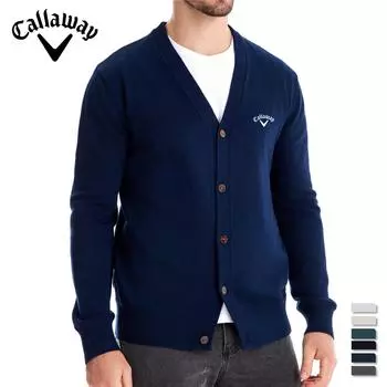 Callaway 2024 Autumn/Winter New Embroidered Sweater Men s Cardigan Sweater High Quality Business Solid Color Knitted Sweater S