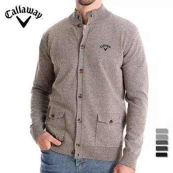 Callaway 2024 Осень и зима вышитый новый мужской топ-кардиган, высококачественный деловой повседневный однотонный свитер для мужчин S