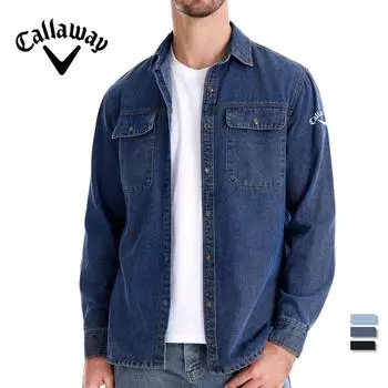 Callaway 2024 Осень Вышивка Новая Высококачественная Мужская Рубашка Из Стираного Денима Мужская Повседневная Хлопковая Рубашка С Длинным Рукавом S