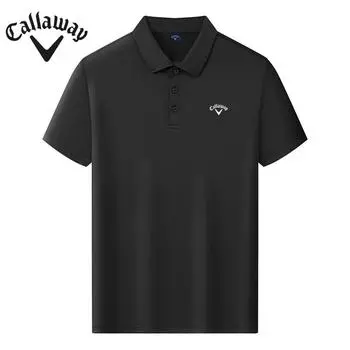 Callaway 2025 Летняя вышивка Высококачественная повседневная рубашка-поло для гольфа в спортивном стиле с однотонными лацканами XS