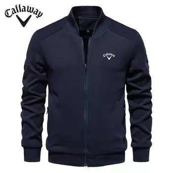 Callaway 2025 Spring and Autumn Collar New Embroidered Men s Solid Color Jacket Casual Jacket Fashionable Slim Fit Men s Clothing S