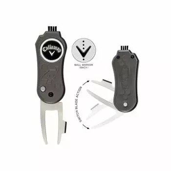 Callaway 4-IN-1 BLADE DIVOT TOOL Play Accessory with Magnetic Ball Marker 4 in 1 Blade Divot Tool 0700215001319E Silver