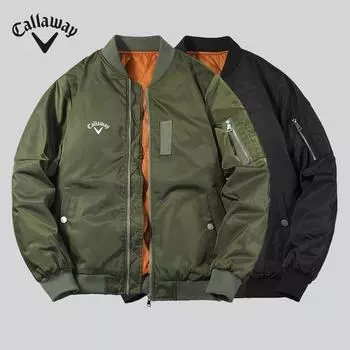 Callaway Autumn and Winter Men s Versatile Sports Casual Stand Up Collar Jacket Thick Pilot Jacket Men s Loose Baseball Jacket L