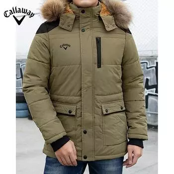 Callaway Европейская и американская мужская хлопковая одежда, мужская верхняя одежда с флисом для тепла и защиты от холода, мужская хлопковая куртка M