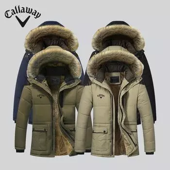 Callaway Европейская и американская мужская хлопковая одежда, мужская верхняя одежда с флисом для тепла и защиты от холода, мужская хлопковая куртка M