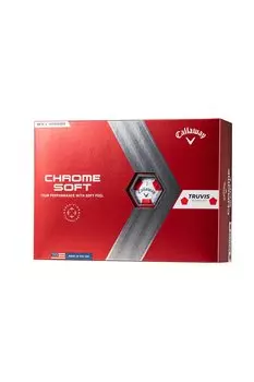 Callaway Golf Ball CHROME SOFT 2022 1 Dozen 3 Piece Construction Truvis (12 Pieces) White/Red