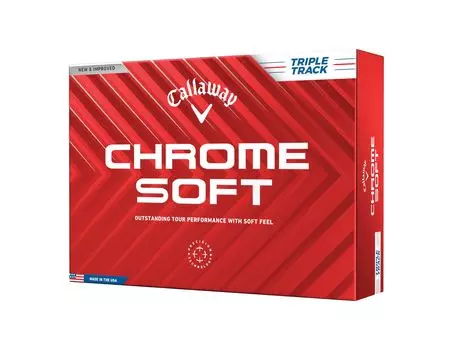 Callaway Golf Ball CHROME SOFT 24 TRIPLE TRACK 1 Dozen 3 Piece Construction Triple Track White (12 Pieces)