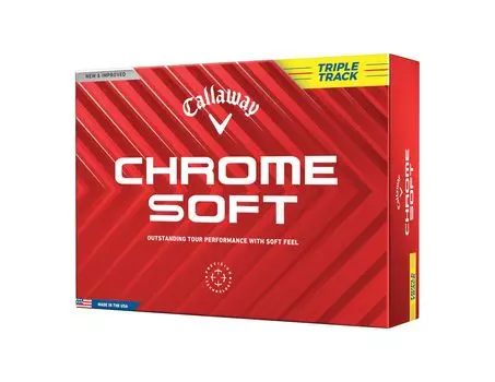Callaway Golf Ball CHROME SOFT YLW 24 TRIPLE TRACK 1 Dozen 3 Piece Construction Triple Track Yellow (12 Pieces)