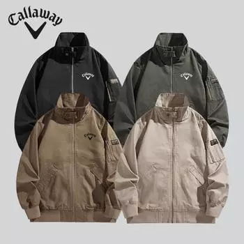 Callaway Мужская Весна и Осень Новая Рабочая Одежда Воротник-стойка Ретро Мода Универсальная Куртка Тонкое Пальто Свободный Топ M