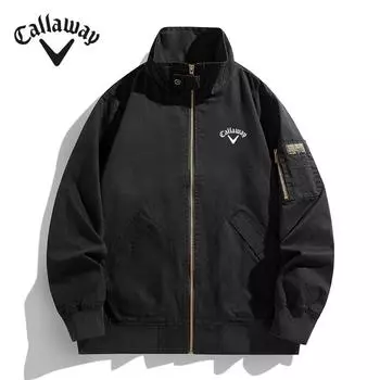Callaway Мужская Весна и Осень Новая Рабочая Одежда Воротник-стойка Ретро Мода Универсальная Куртка Тонкое Пальто Свободный Топ M