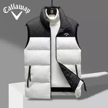 Callaway New вышитый пуховый жилет из хлопка для мужчин и женщин, утолщенная майка, осенне-зимний тренд, повседневная куртка со стоячим воротником M