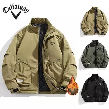 Callaway Новая мужская однотонная хлопковая куртка с воротником-стойкой, повседневная куртка больших размеров, осенне-зимнее пальто, красивый топ в мужском стиле M