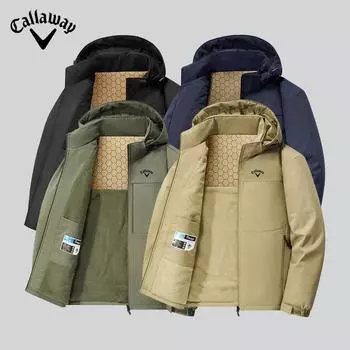 Callaway Осенне-зимняя мужская куртка из толстого бархата с капюшоном, свободная и теплая, высококачественная молодежная повседневная универсальная M