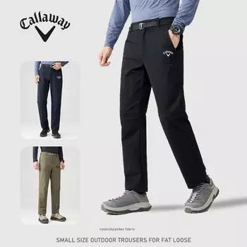Callaway Spring and Autumn Straight Casual Pants Soft Shell Elastic Windproof Waterproof Commuter Pants Outdoor Mountaineering Pants M чёрный