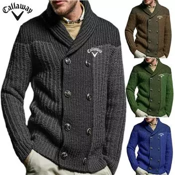 Callaway Вязаный свитер с цветными блоками, воротником и длинными рукавами, верхняя одежда и кардиган для мужчин на осень/зиму 2024 года M