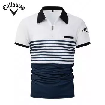 Callaway Вышитая летняя рубашка поло на молнии и мужская рубашка поло в полоску с принтом S