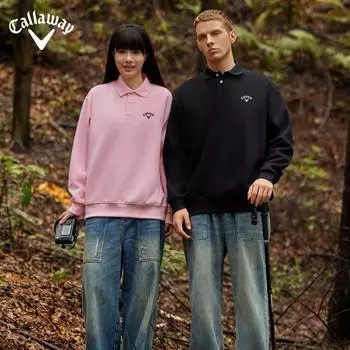 Callaway Вышитая толстовка-поло с капюшоном с вышивкой 2025 года, новая мужская и женская, весна-осень, свободная, с открытыми плечами S