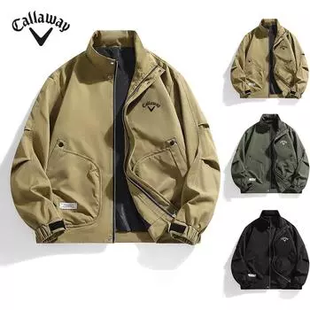 Callaway Вышитая весенне-осенняя новая мужская однотонная куртка со стоячим воротником свободного покроя большого размера, тонкая куртка M