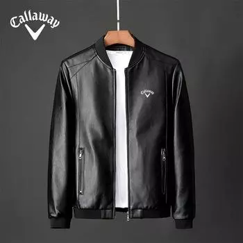 Callaway Вышитая весна и осень новая мужская кожаная куртка, повседневная мотоциклетная куртка, мужская кожаная куртка, верхняя одежда M